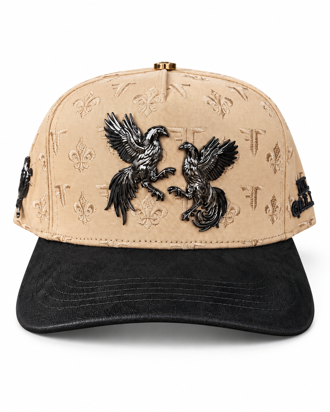 Men's Khaki & Black Fighting Roosters Western Cap