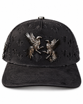 Men's Black Fighting Roosters Western Cap