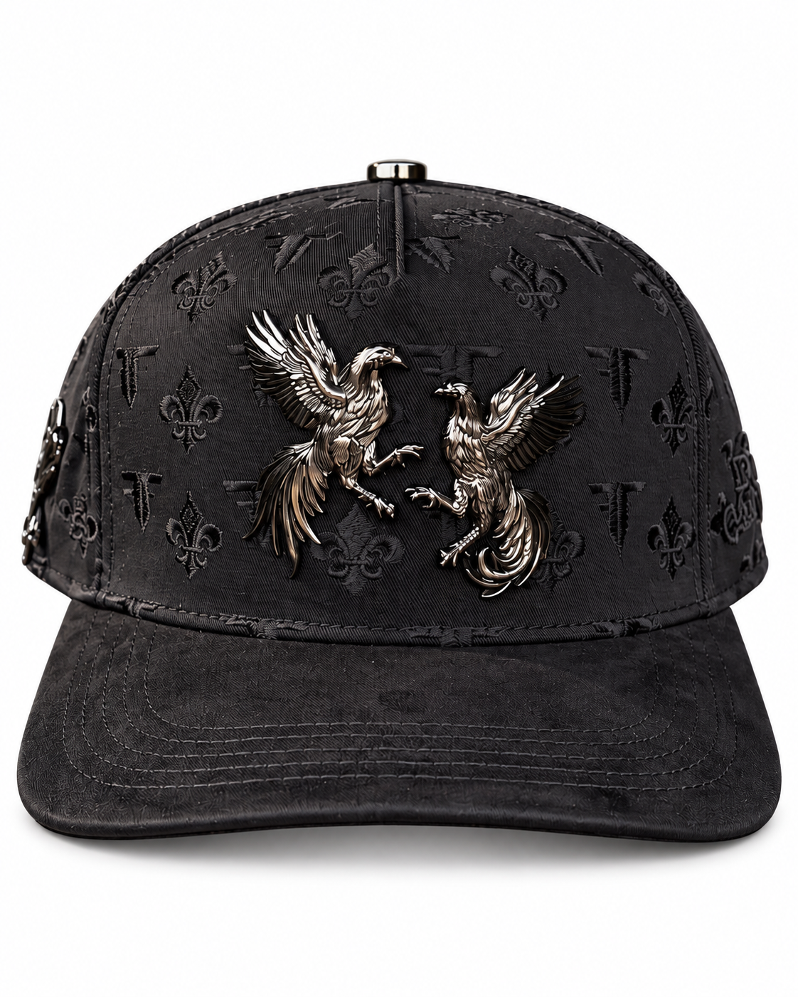 Men's Black Fighting Roosters Western Cap