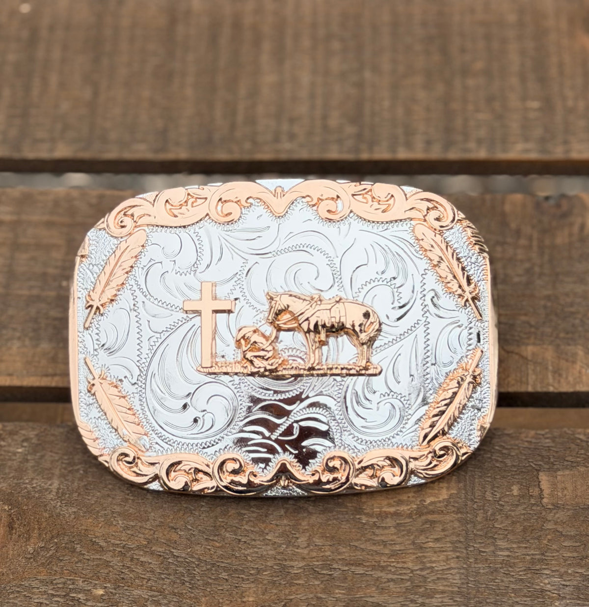 Faithful Cowboy Western Belt Buckle