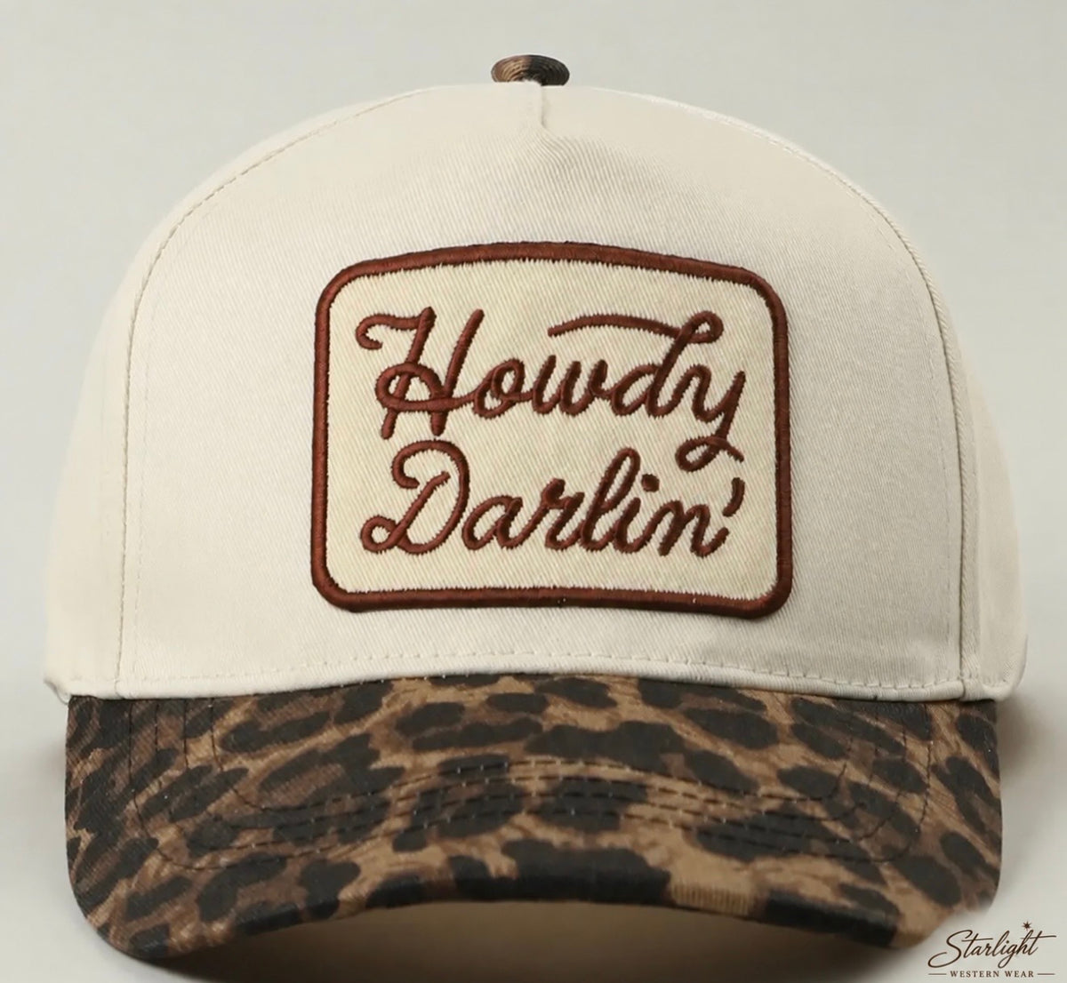 Women's Howdy Darlin Leopard Brim Trucker Hat