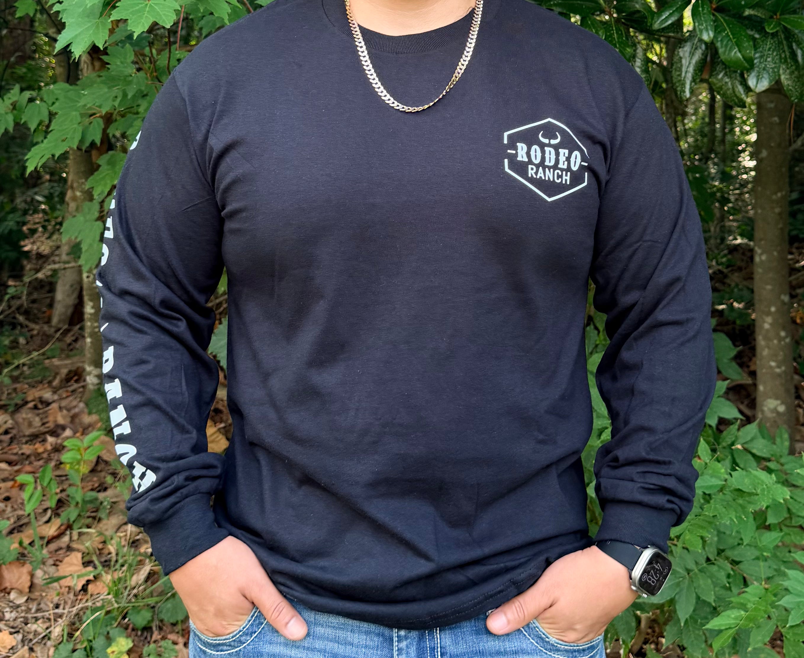 Men's Black Rodeo Ranch Long Sleeve T-Shirt