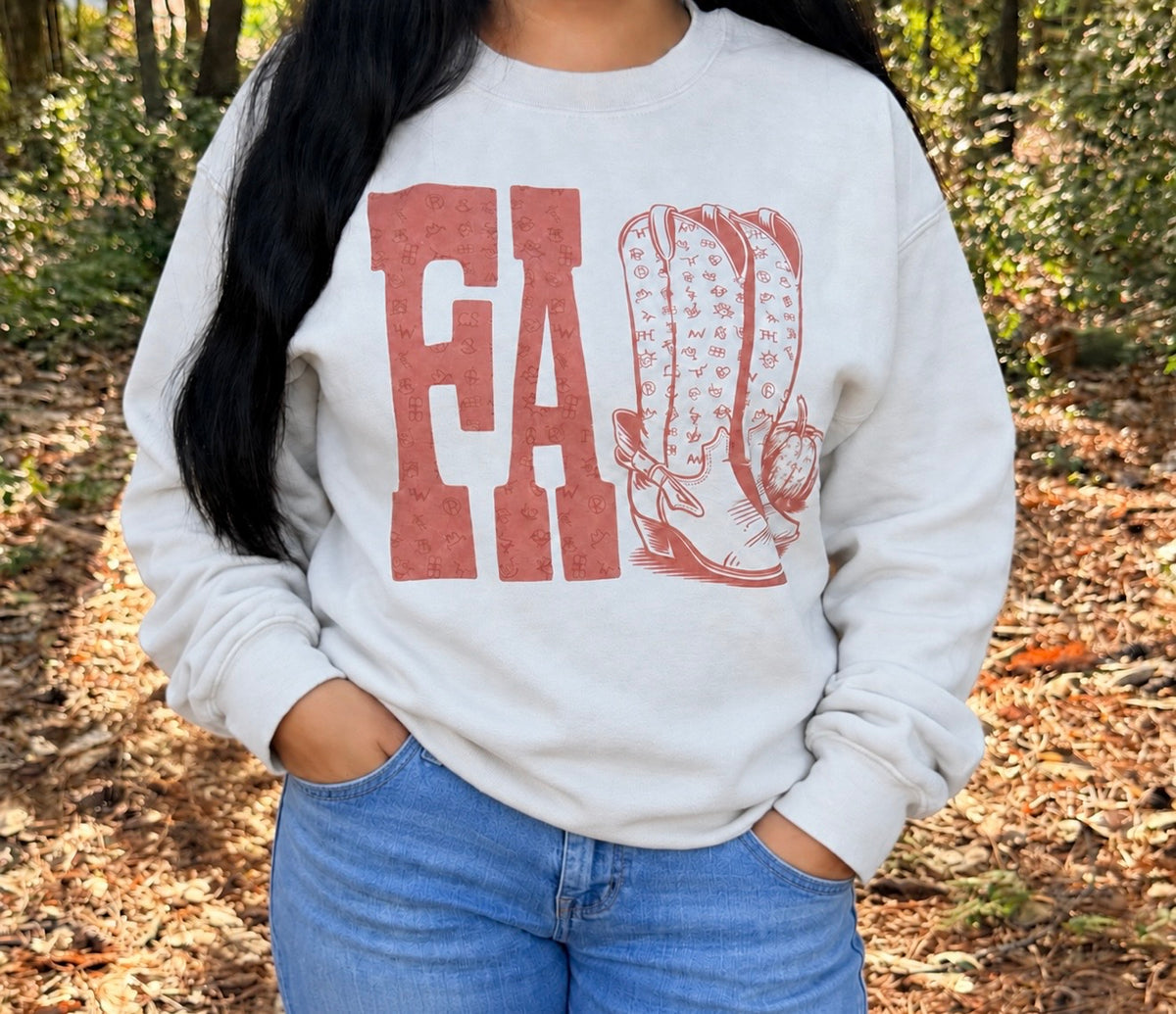 Women's Western Fall Boot Graphic Sweatshirt