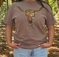 Floral Longhorn Western Graphic Tee