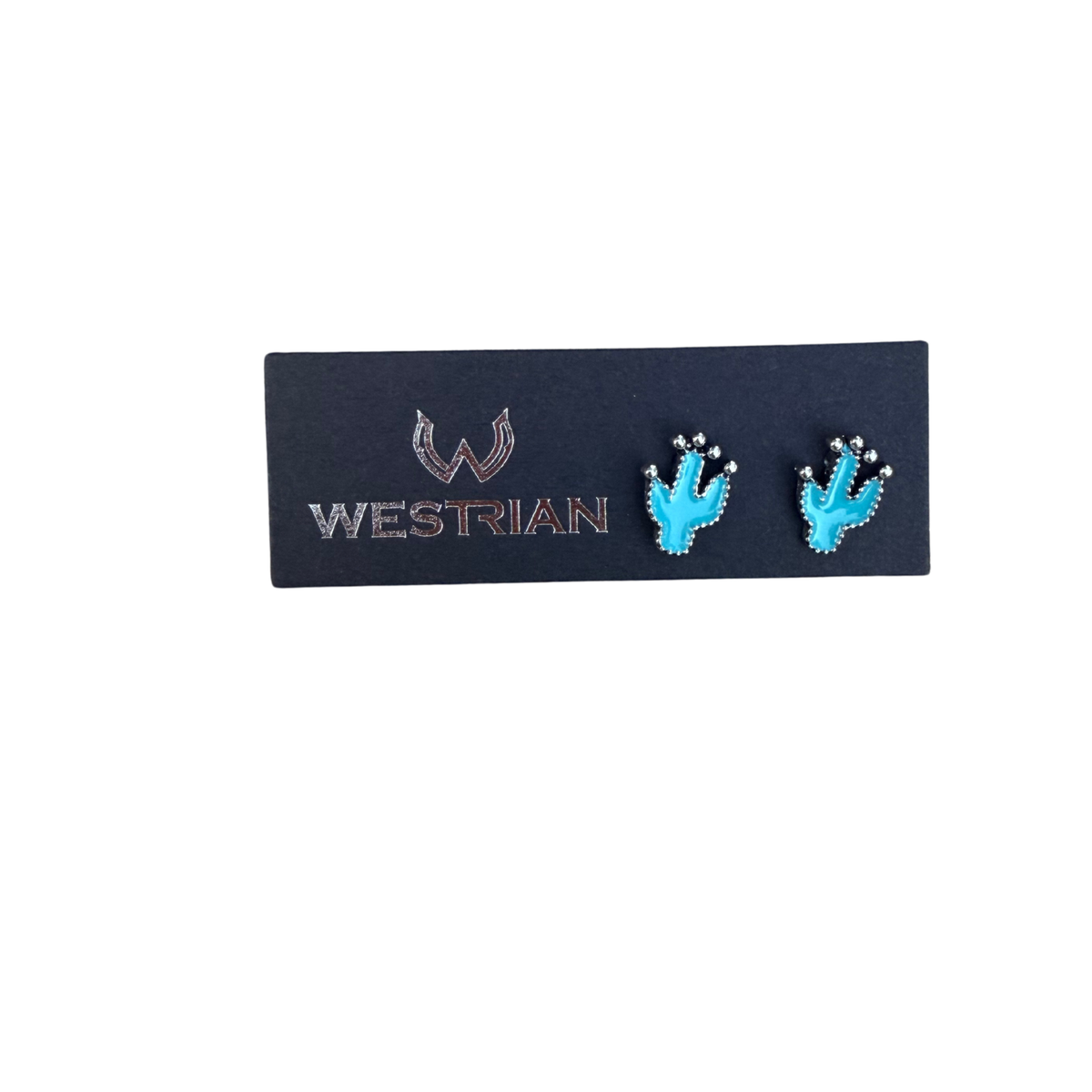 Turquoise Cactus Western Stud Earrings