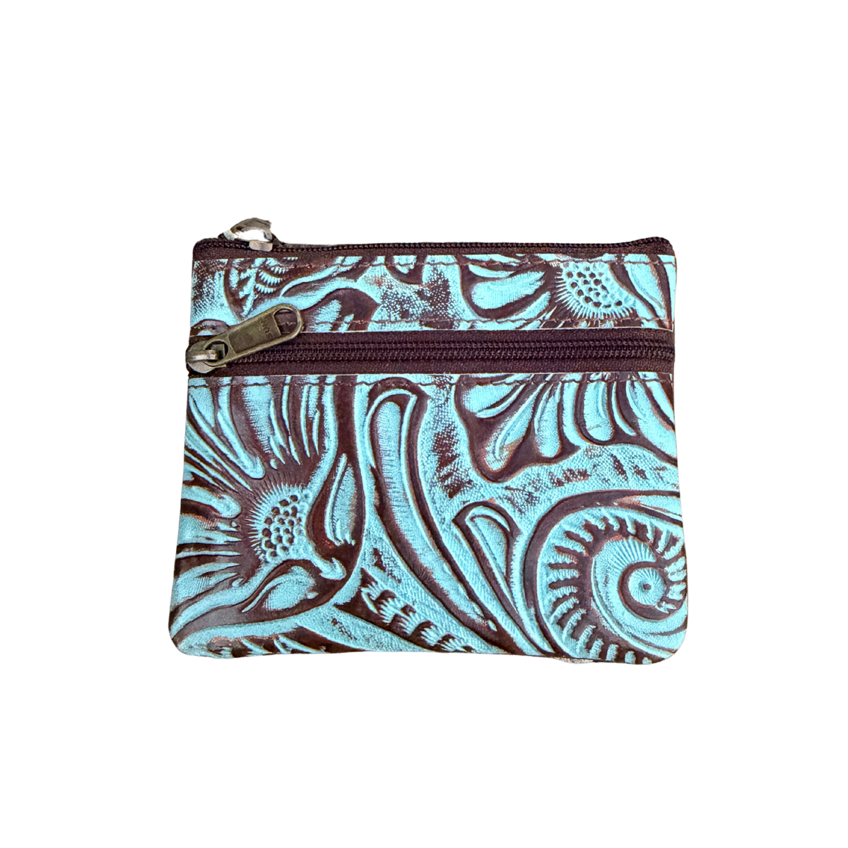 Turquoise Western Floral Coin Purse – Assorted Designs