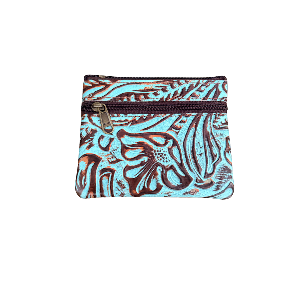 Turquoise Western Floral Coin Purse – Assorted Designs