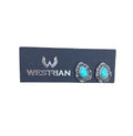 Western Turquoise Teardrop Stud Earrings